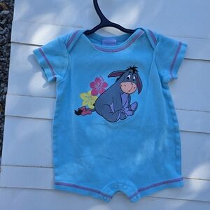 Disney Blue Romper with Eeyore and Floral Design